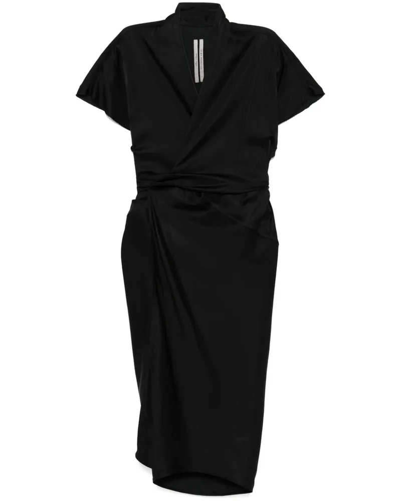 Rick Owens Gewickeltes Midikleid - Schwarz Schwarz
