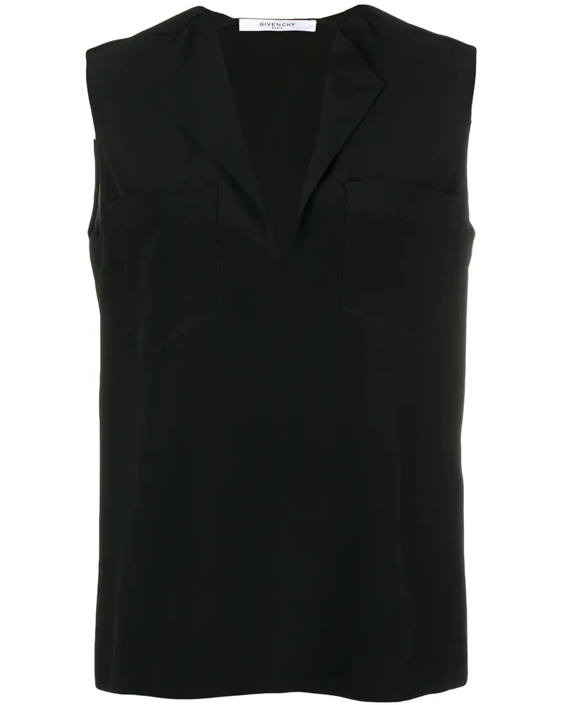 Givenchy Ärmelloses Seidentop - Schwarz Schwarz