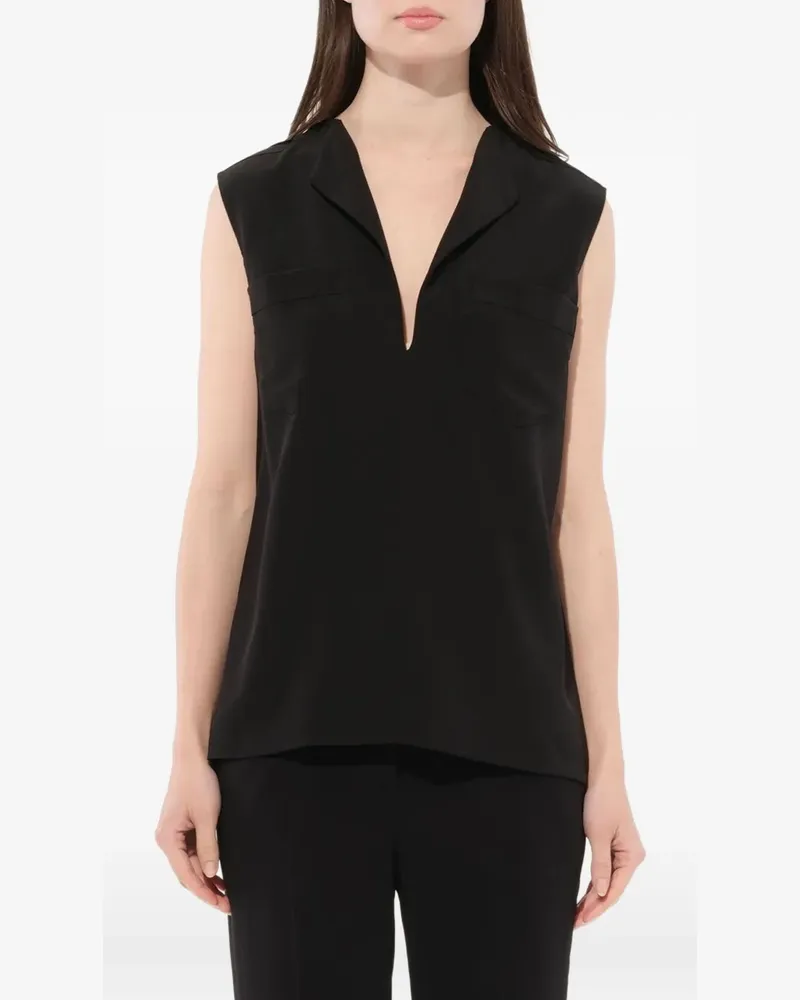 Givenchy Ärmelloses Seidentop - Schwarz Schwarz