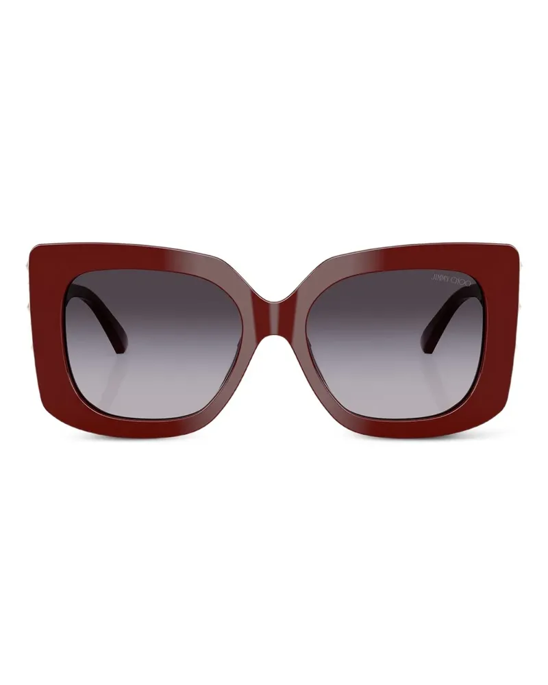 Jimmy Choo Eckige Sonnenbrille mit Nieten - Red Red