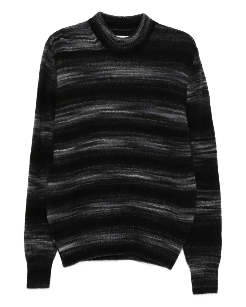 RANRA Gestreifter Pullover - Schwarz Schwarz