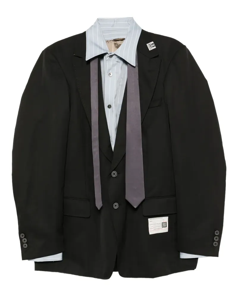 MIHARAYASUHIRO Jacke im Layering-Look - Schwarz Schwarz