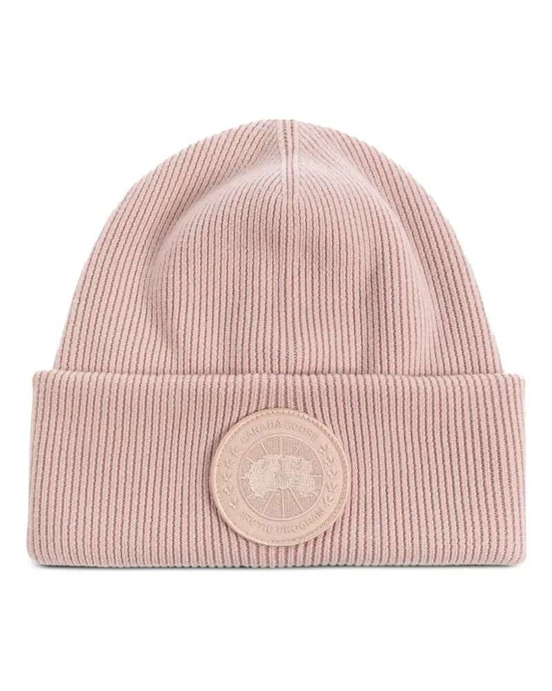 Canada Goose Gerippte Beanie mit Logo-Applikation - Rosa Rosa