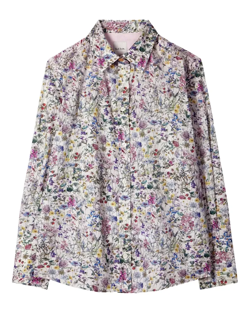 Paul Smith Hemd mit Blumen-Knöpfen - Weiß Weiß