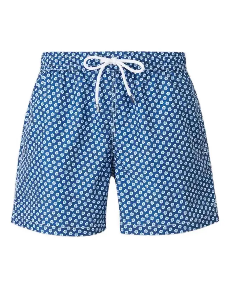 Fedeli floral-motif drawstring swim shorts - Blau Blau