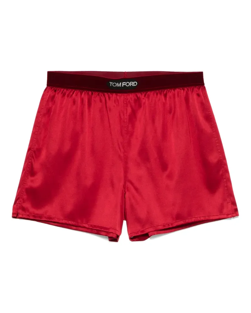 Tom Ford Shorts mit Logo-Bund - Rot Rot