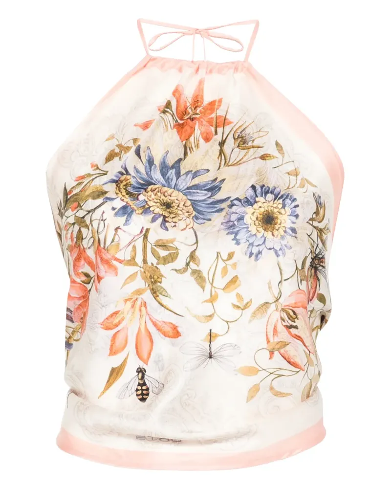 Etro floral-print top - Nude Nude