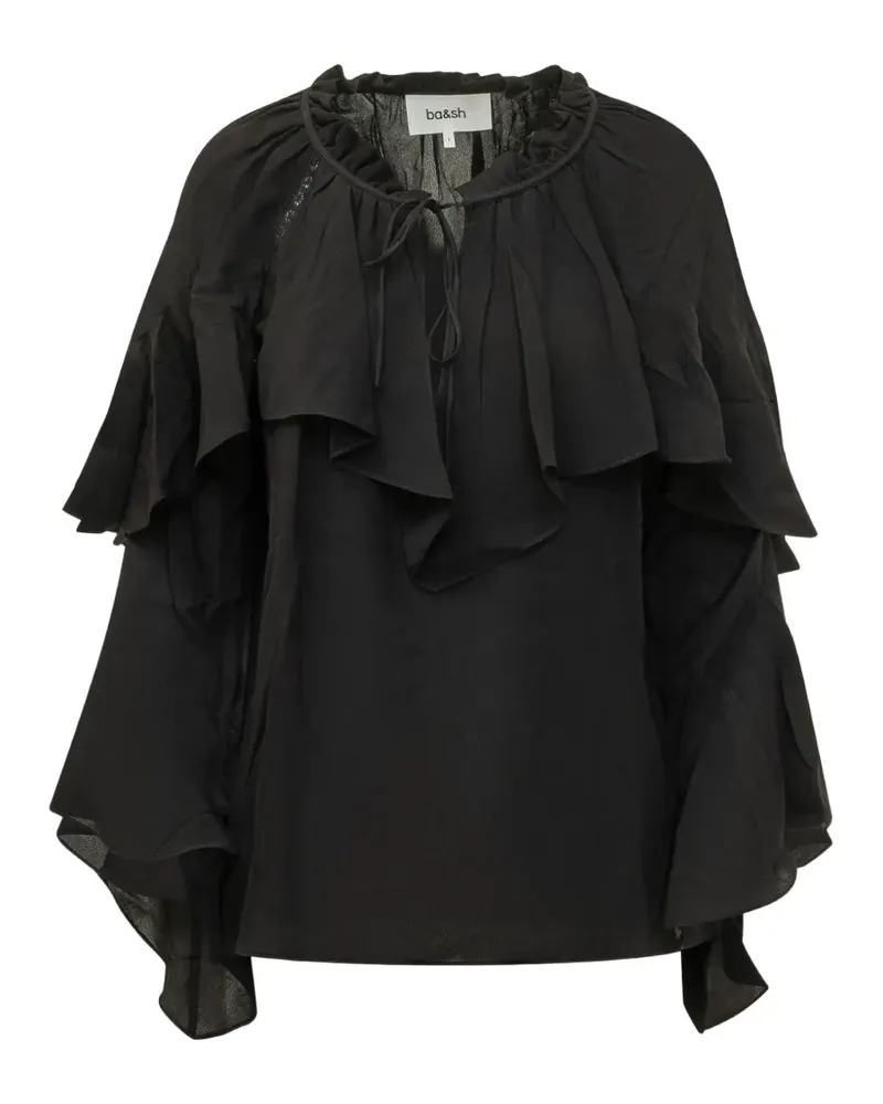 ba&sh Betty Bluse mit V-Ausschnitt - Schwarz Schwarz