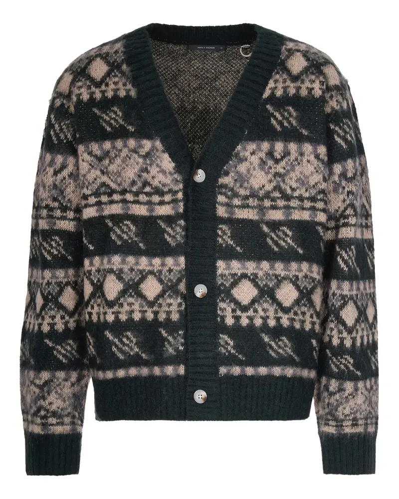 Daily Paper patterned button cardigan - Grün Grün