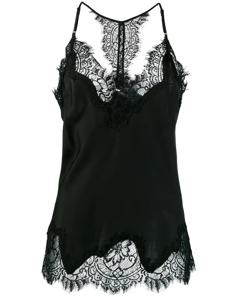 Gold Hawk Clothing Oberteil mit Spitzensaum - Schwarz Schwarz