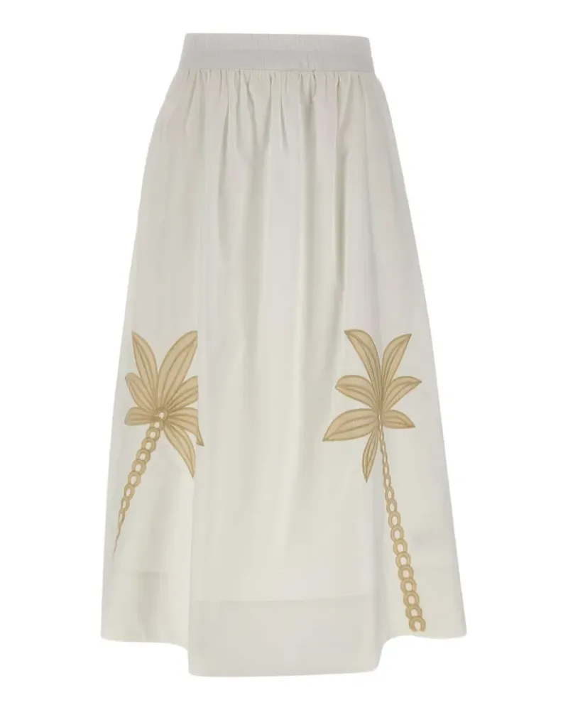 Kaos palm-tree embroidered flared skirt - Nude Nude