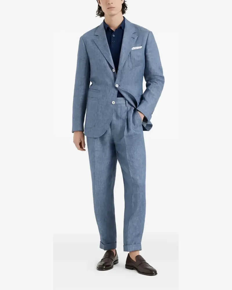 Brunello Cucinelli Anzug aus Leinen - Blau Blau
