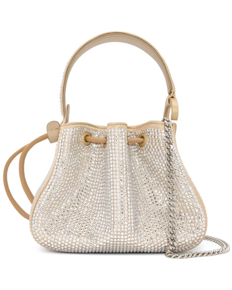 Oscar de la Renta Nano Crystal Pavé O Handle Tasche - Nude Nude