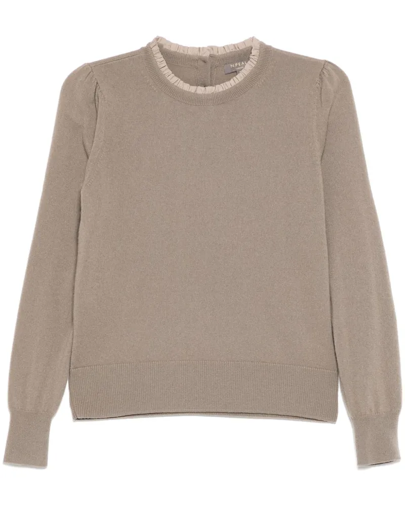 N.Peal Gewebter Pullover mit Rüschen - Braun Braun