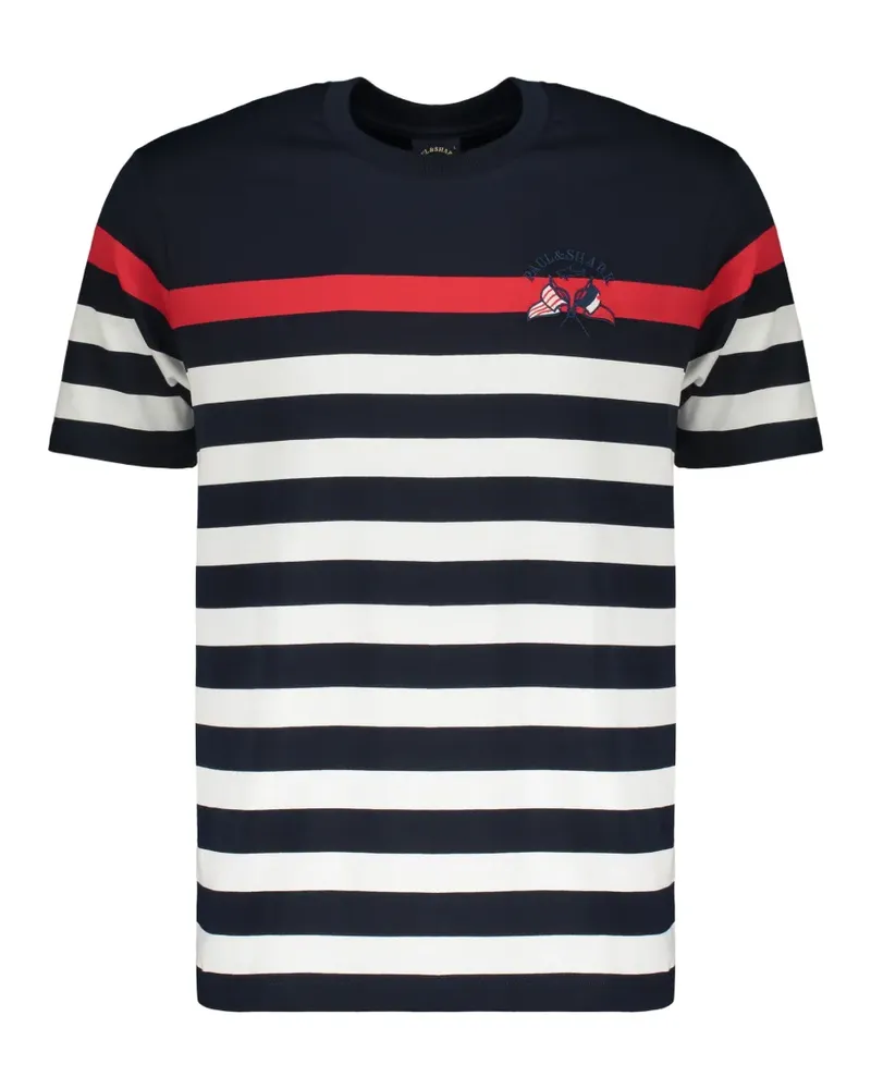 Paul & Shark logo-embroidered T-shirt - Blau Blau