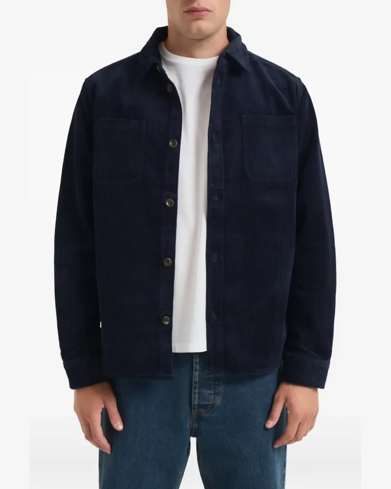 LES DEUX corduroy patch-pocket shirt - Blau Blau