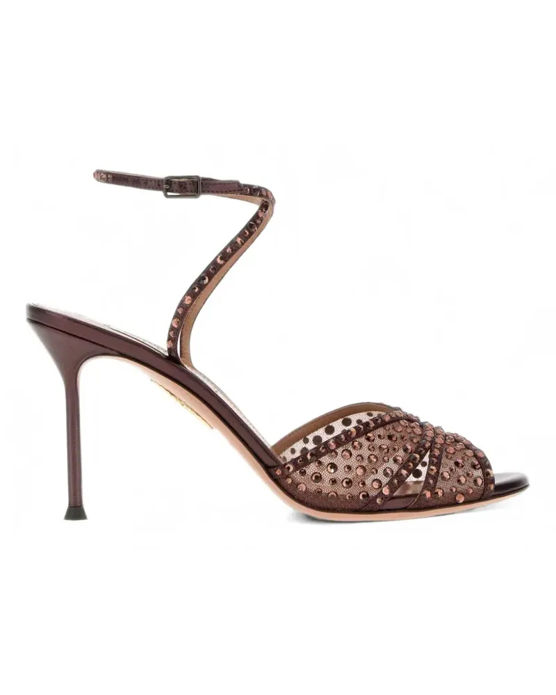 Aquazzura Lover Tüllsandalen mit Verzierungen - Braun Braun