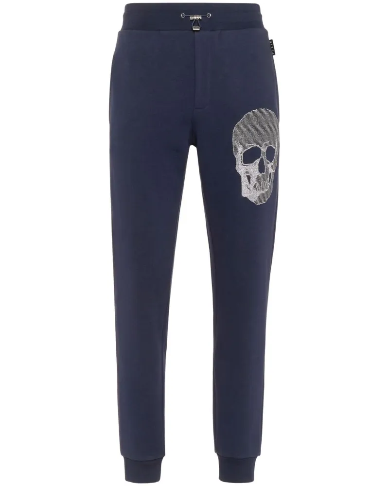 Philipp Plein Jogginghose mit Totenkopf-Verzierung - Blau Blau