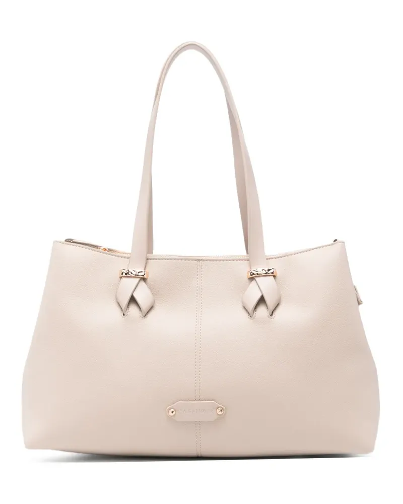 CAFèNOIR  Shopper mit Logo-Schild - Nude Nude