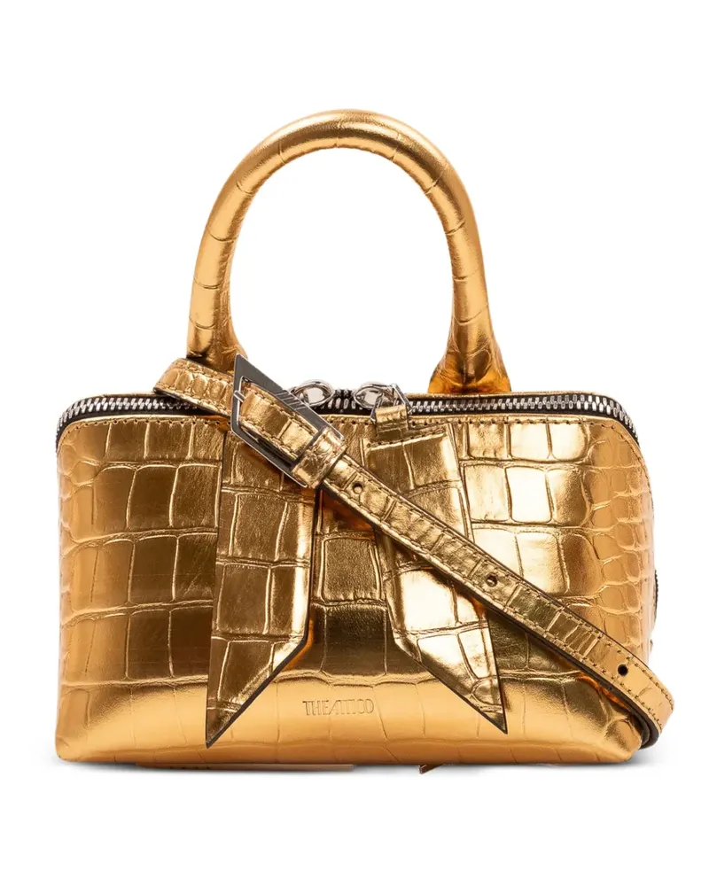 ATTICO Mini Friday Tote Bag mit Kroko-Effekt - Gold Gold