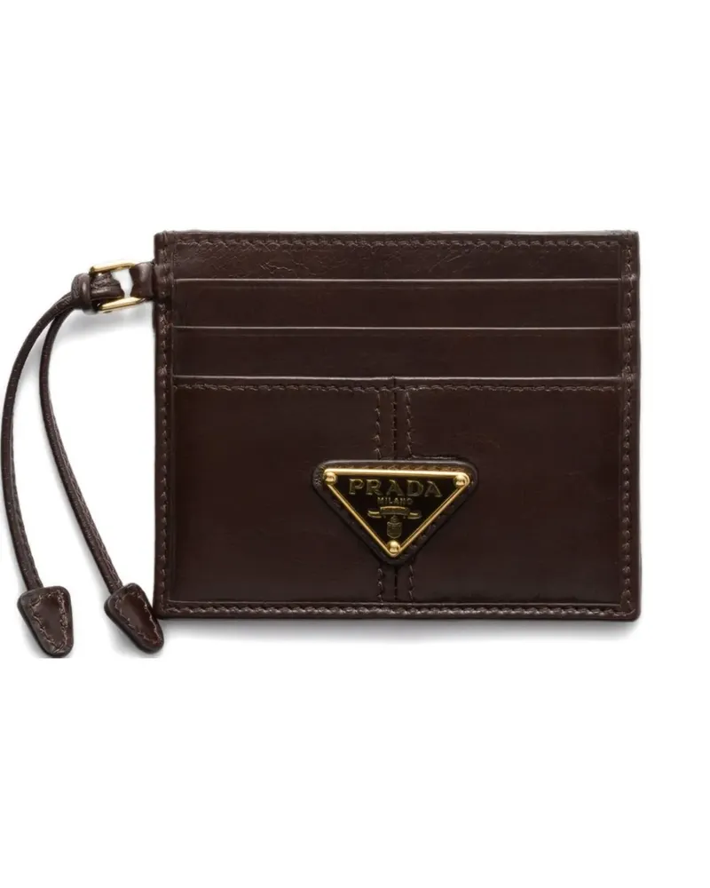 Prada Kartenetui mit Logo - Braun Braun