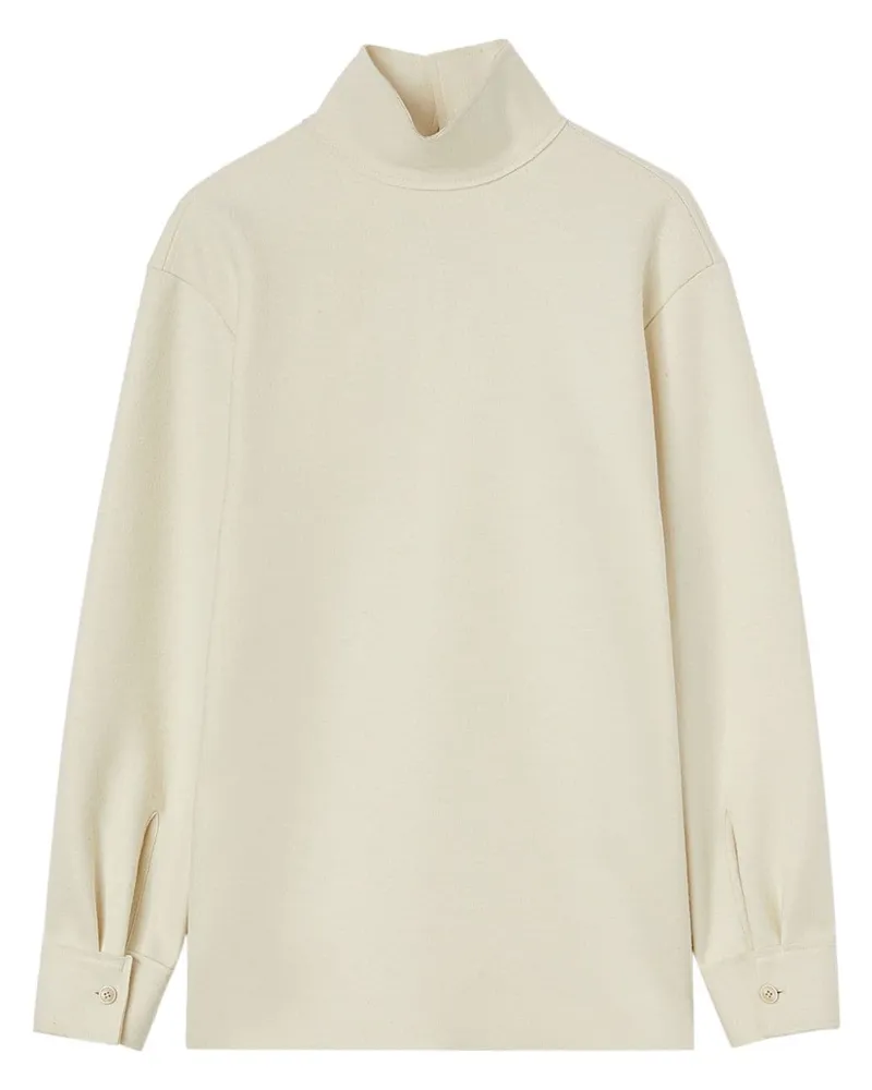 Jil Sander Oberteil mit Stehkragen - Weiß Weiß