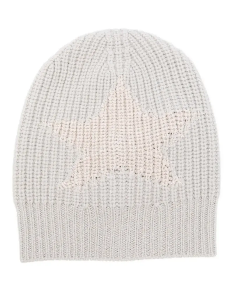 Lorena Antoniazzi Gerippte Mütze mit Logo-Patch - Grau Grau