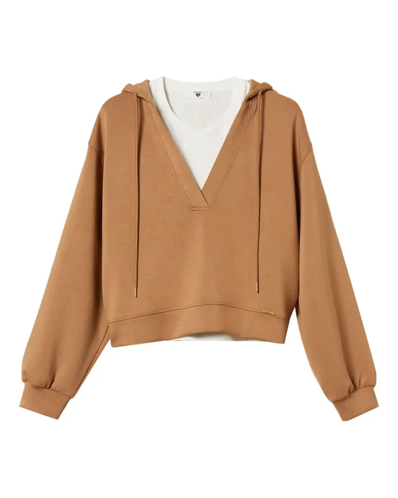 Twin-Set Scuba Sweatshirt mit Kapuze - Braun Braun