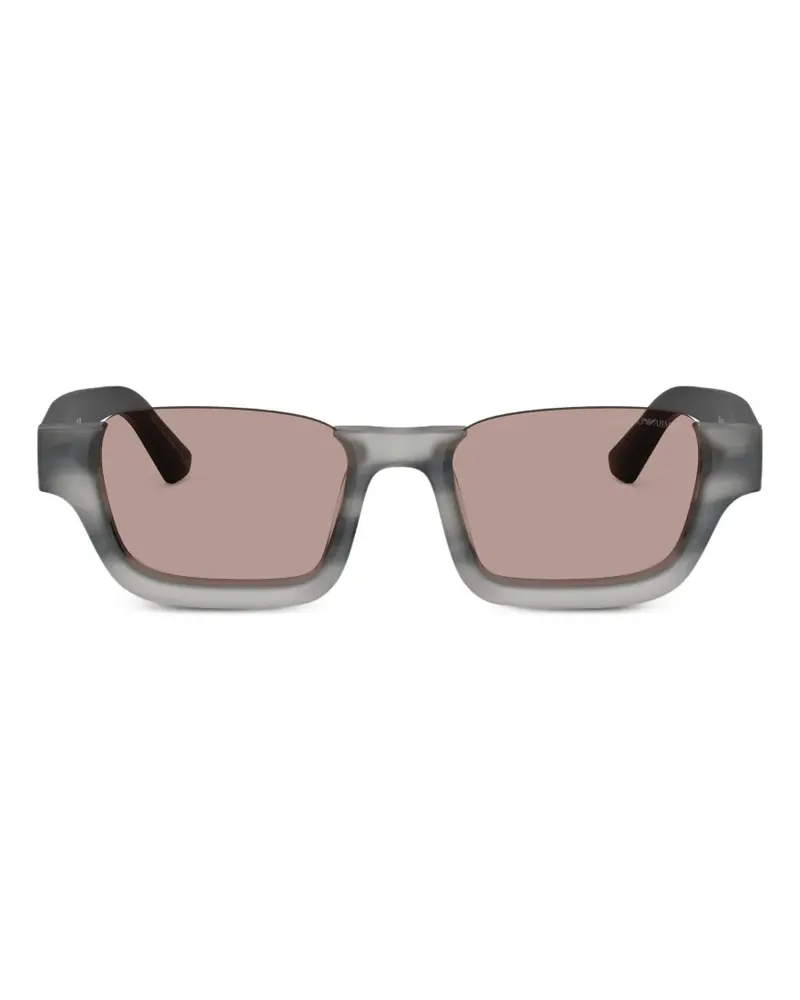 Emporio Armani Sonnenbrille mit eckigem Gestell - Grau Grau