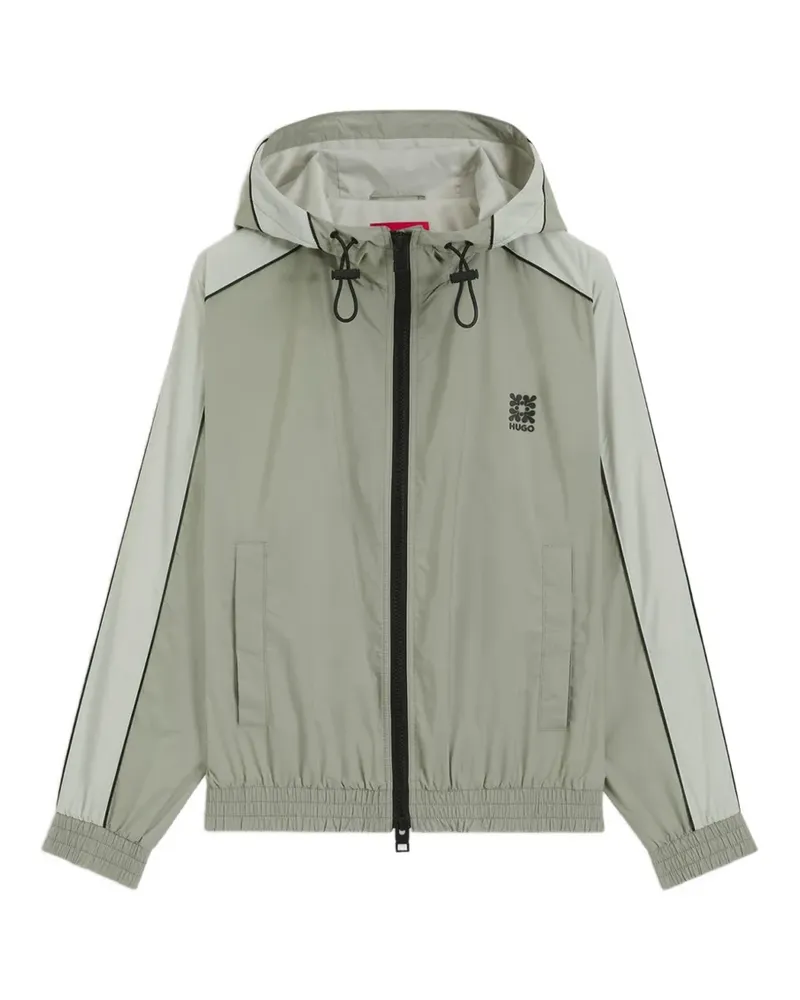 HUGO BOSS colour-block hooded lightweight jacket - Grün Grün