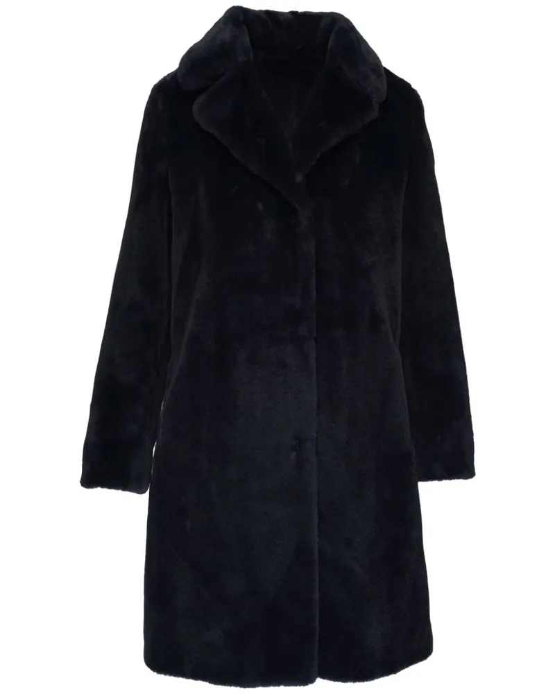 Herno Mantel aus Faux Fur - Schwarz Schwarz
