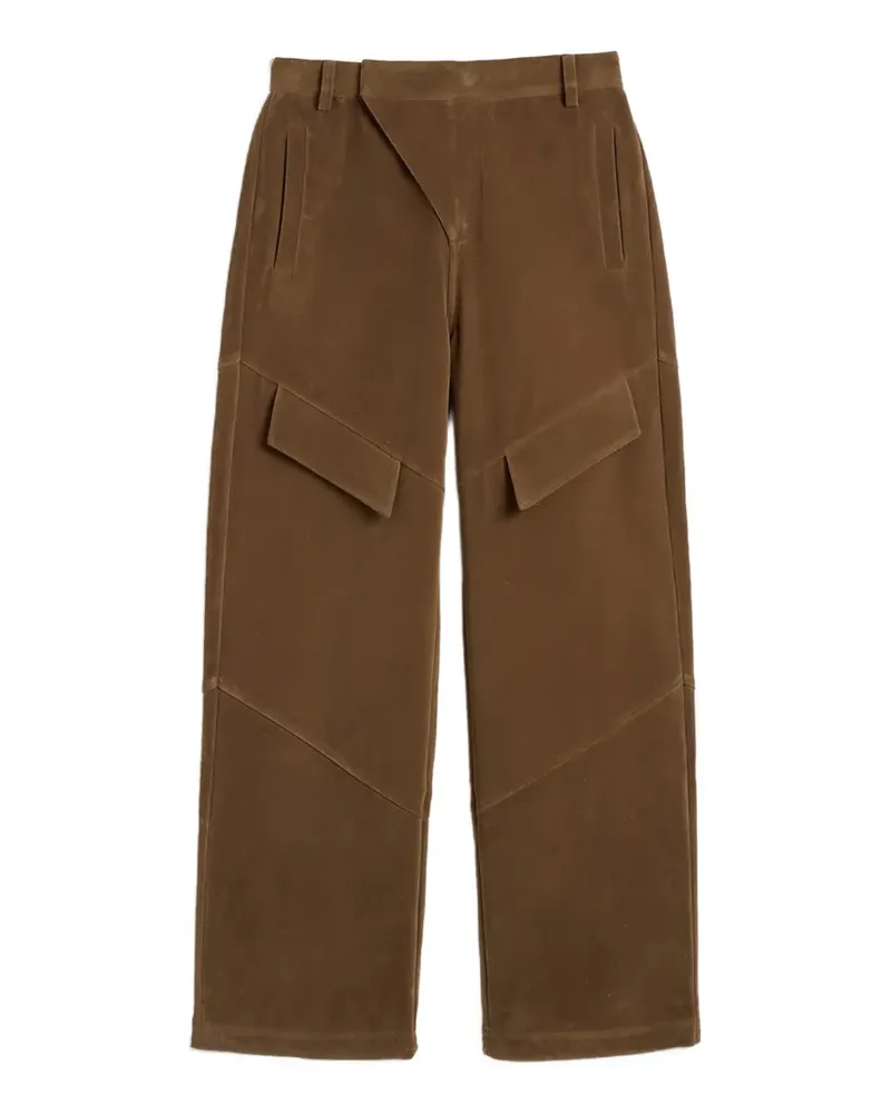 APPARIS Kate faux-suede cargo straight-leg pants - Braun Braun