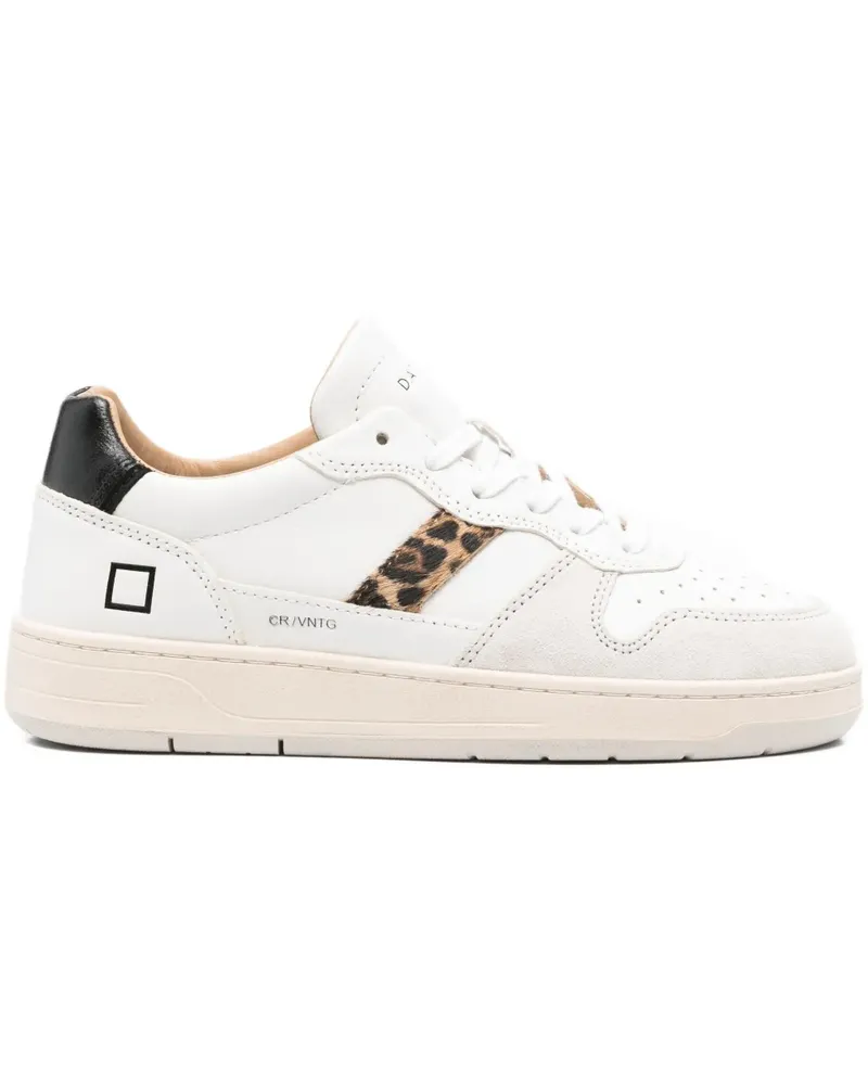 D.A.T.E. Sneakers mit Leoparden-Print - Weiß Weiß