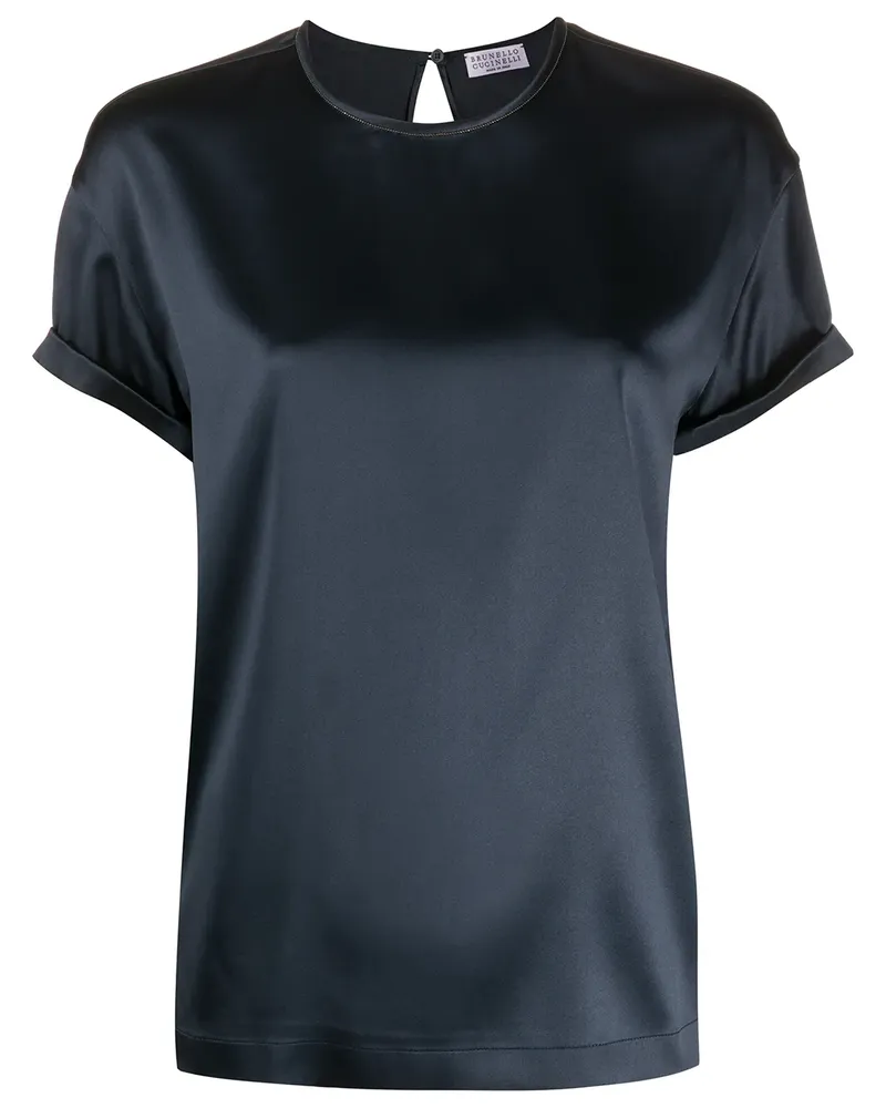 Brunello Cucinelli Oberteil mit Kugelkettendetail - Blau Blau