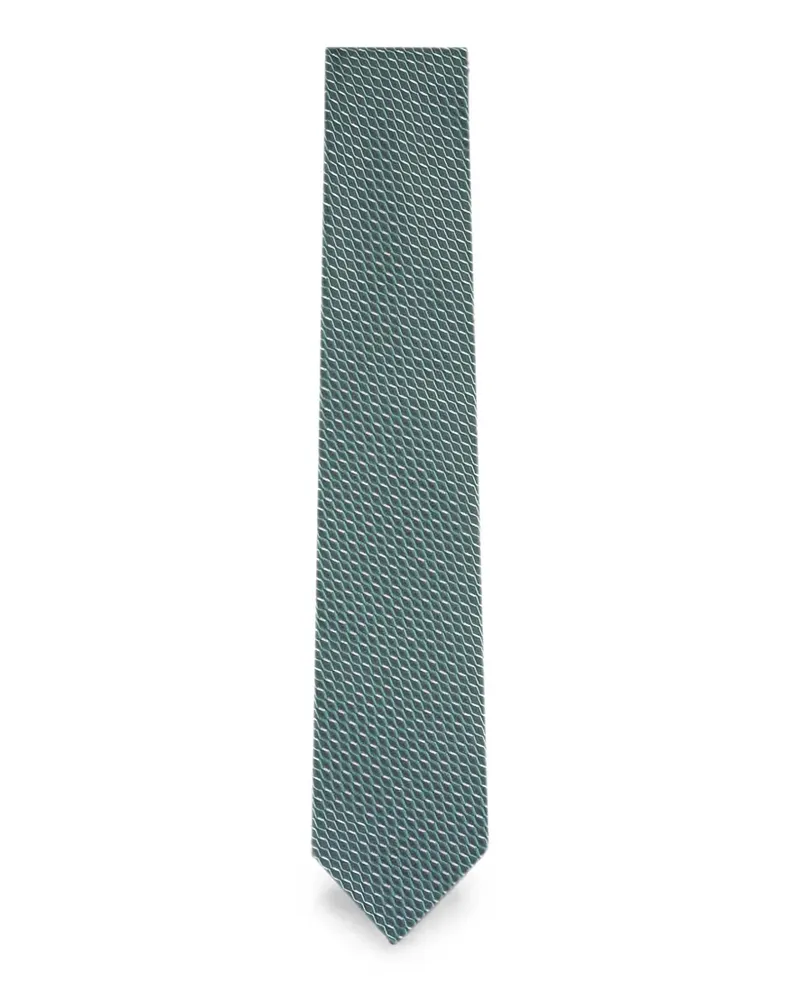 Brioni Geometrisch gemusterte Krawatte - Grün Grün