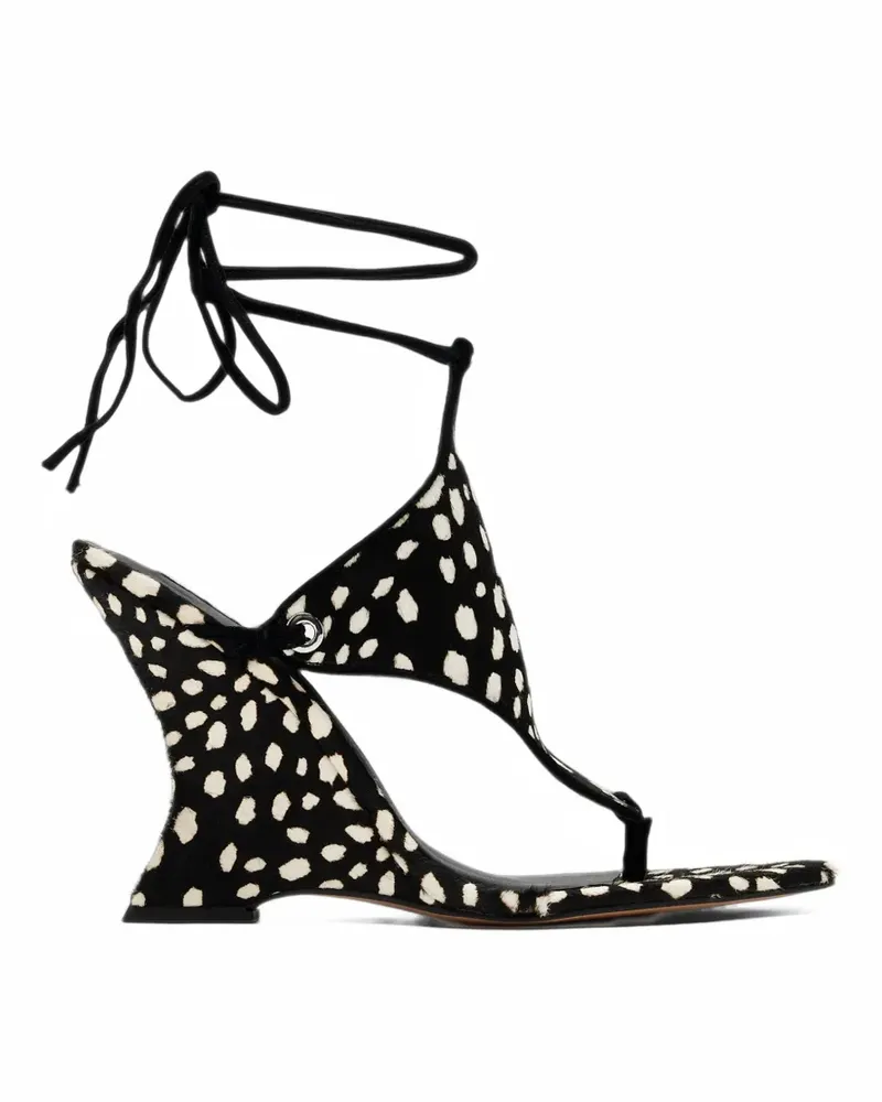 Naked Wolfe Rampage Keilabsatzsandalen mit Animal-Print - Schwarz Schwarz