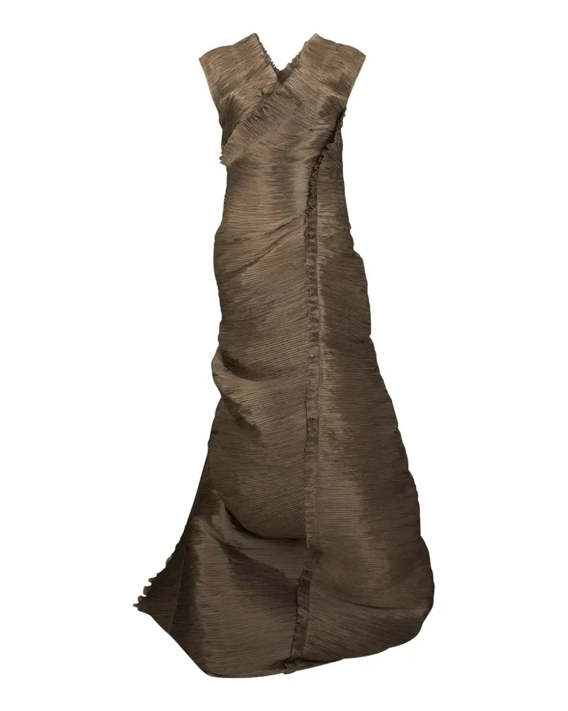 Alberta Ferretti pleated ruffled maxi dress - Braun Braun