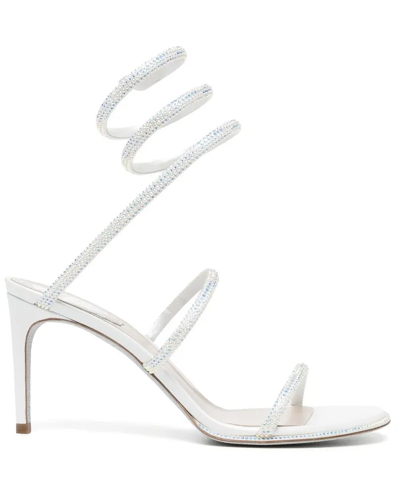 René Caovilla Sandalen mit Strass 80mm - Weiß Weiß