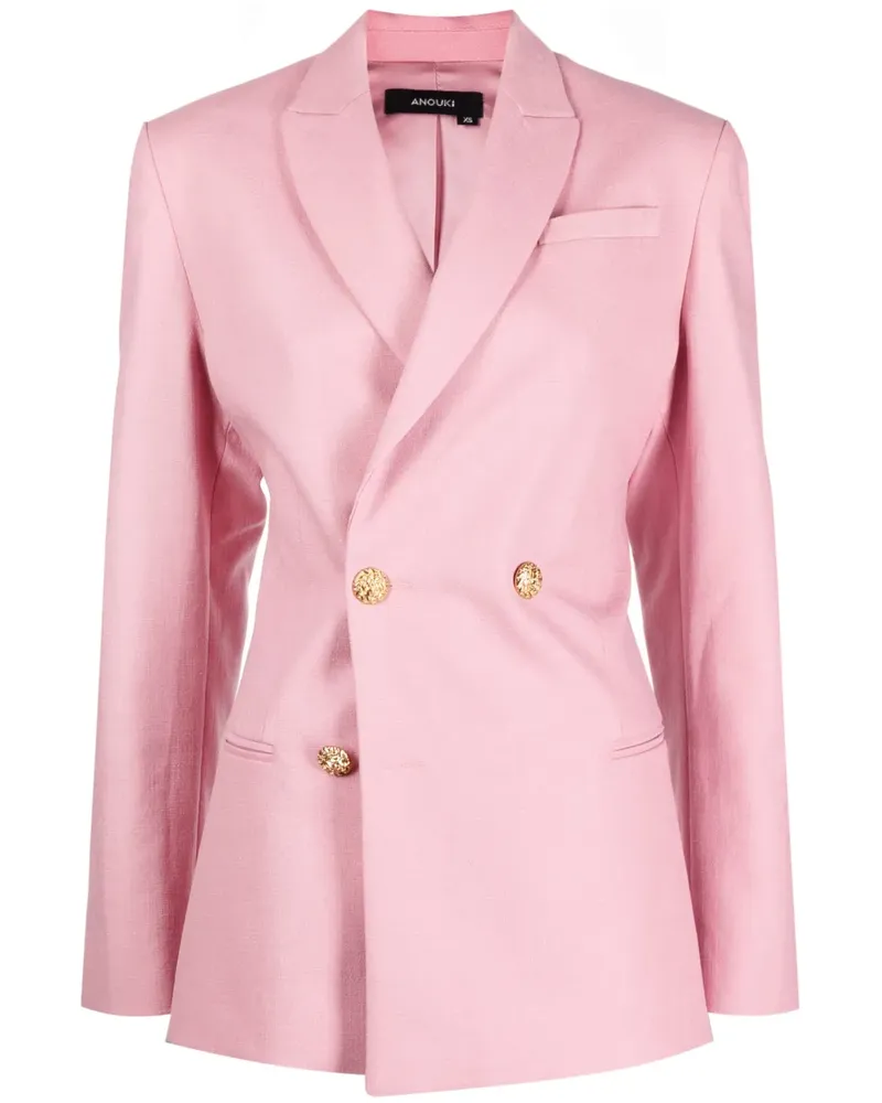 ANOUKI Doppelreihiger Blazer - Rosa Rosa