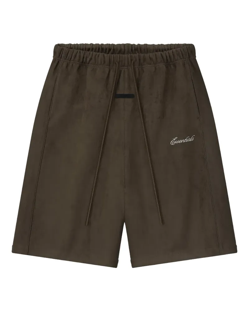 Fear of God Essentials Shorts mit Logo-Stickerei - Braun Braun