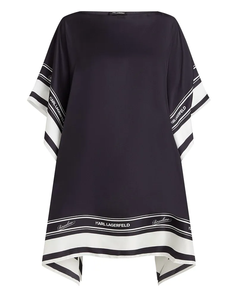 Karl Lagerfeld x Borsalino transparente Seidentunika - Schwarz Schwarz