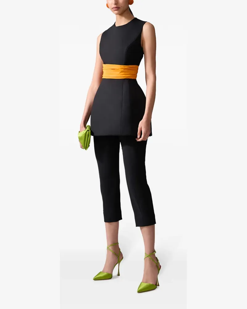 Carolina Herrera New York Top mit Kummerbund - Schwarz Schwarz