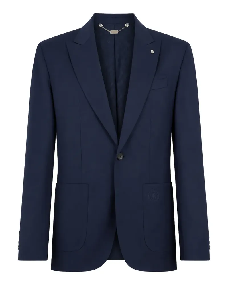 Billionaire logo-embroidered peak-lapel blazer - Blau Blau