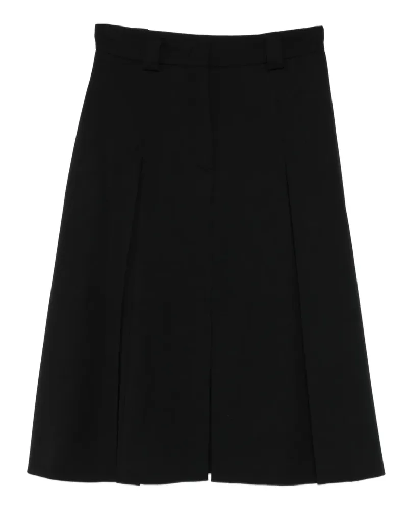 N° 21 Rock mit Falten - Schwarz Schwarz