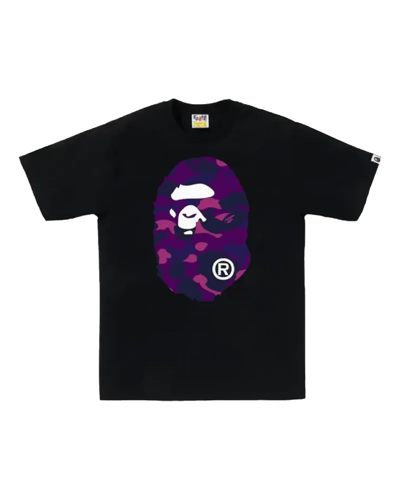 BAPE Ape Head T-Shirt mit Camouflage-Print - Schwarz Schwarz