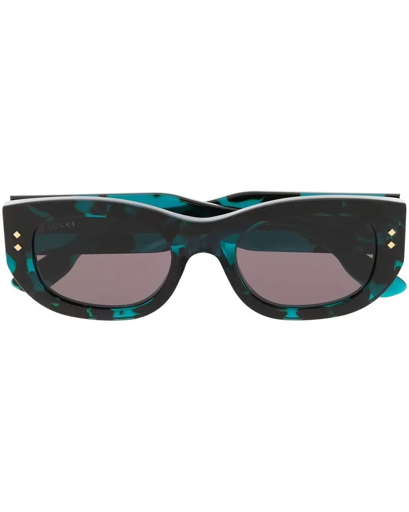 Gucci Sonnenbrille mit eckigem Gestell - Blau Blau