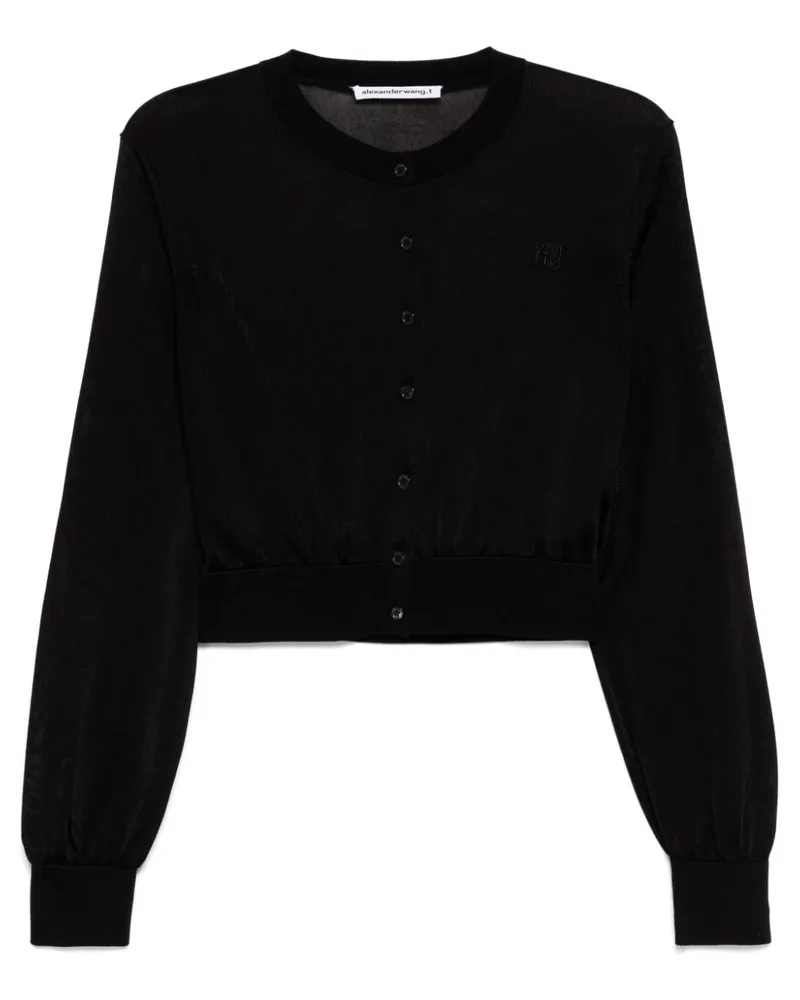 Alexander Wang Cropped-Cardigan mit Stickerei - Schwarz Schwarz