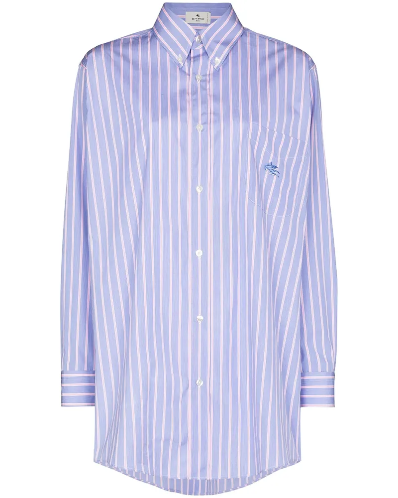 Etro Oversized-Hemd mit Nadelstreifen - Blau Blau