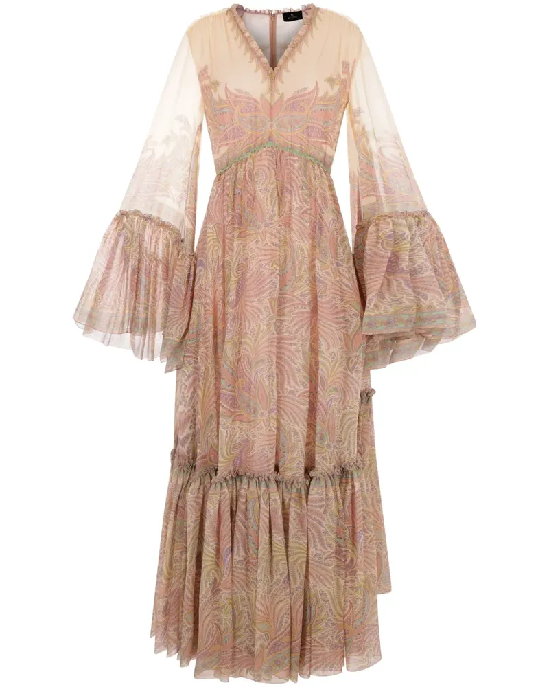 Etro Maxikleid mit Print - Rosa Rosa
