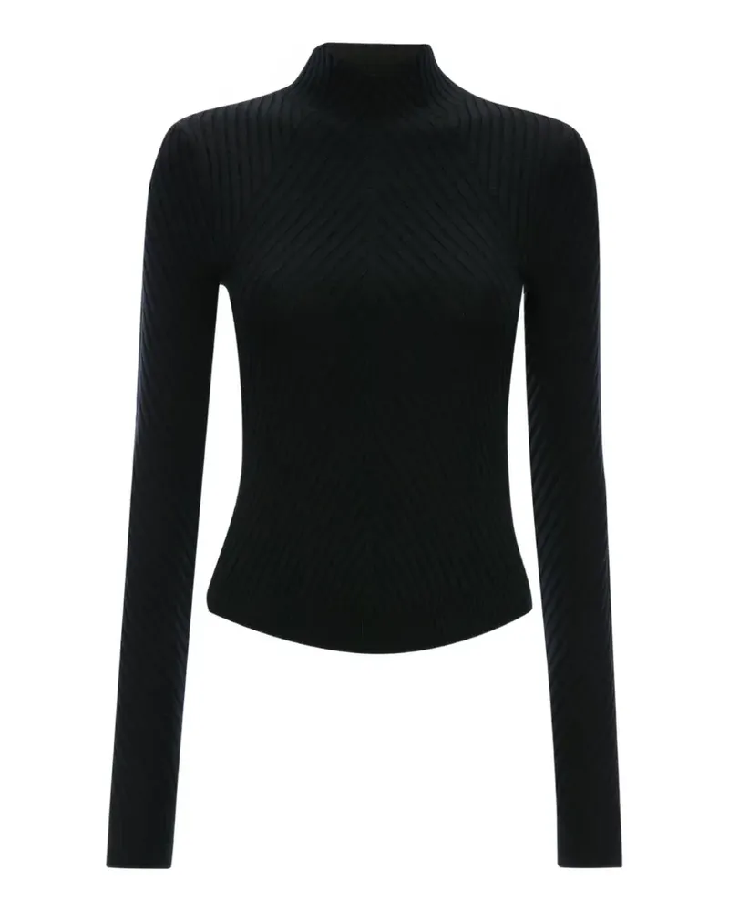 Victoria Beckham Georgia ribbed-knit sweater - Schwarz Schwarz